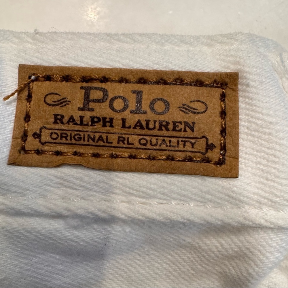 NWT Polo Ralph Lauren Girls White Denim Shorts Raw Hem, adjustable waist Size 4 - Picture 7 of 12